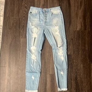 Light Blue Distressed Women's Jeans